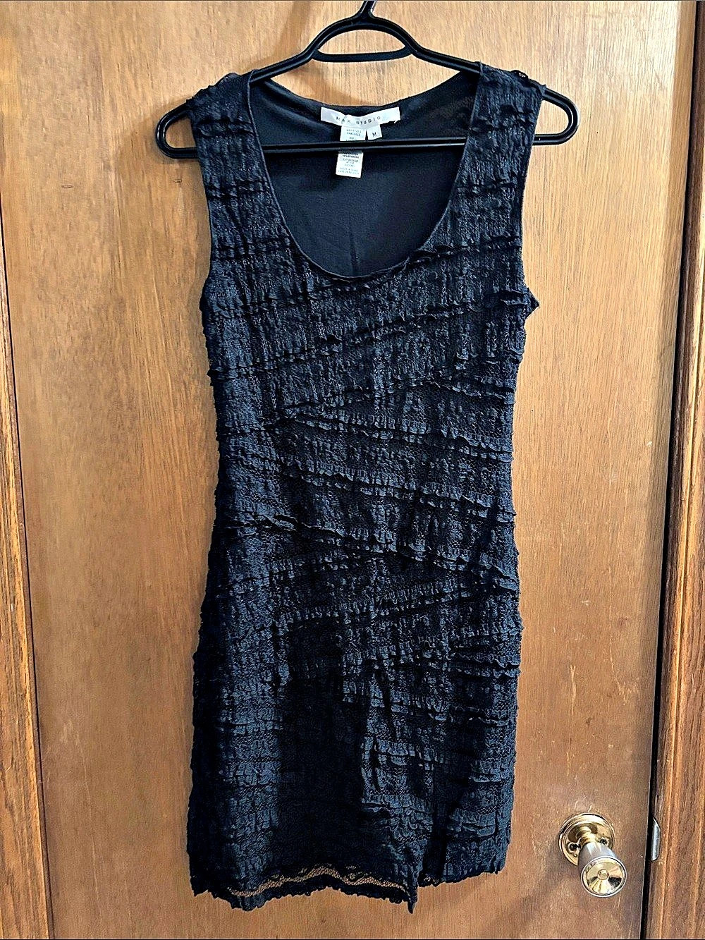 MAX STUDIO Textured Mini Dress Black Size Medium